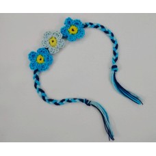 Happy Threads Handcrafted Crochet Raakhi (Blue with Flower Motifs)